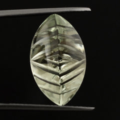 GREEN AMETHYST BUFFTOP CONCAVE BACK MARQUISE 20X12MM 9.11 Cts.