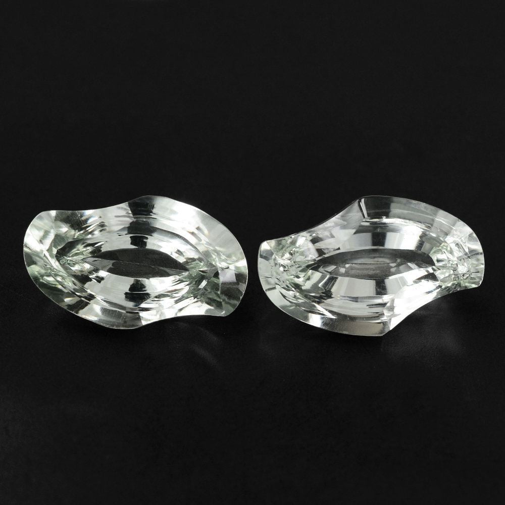 GREEN AMETHYST SWIRL CUT LEAF 16X10MM 5.76 Cts.