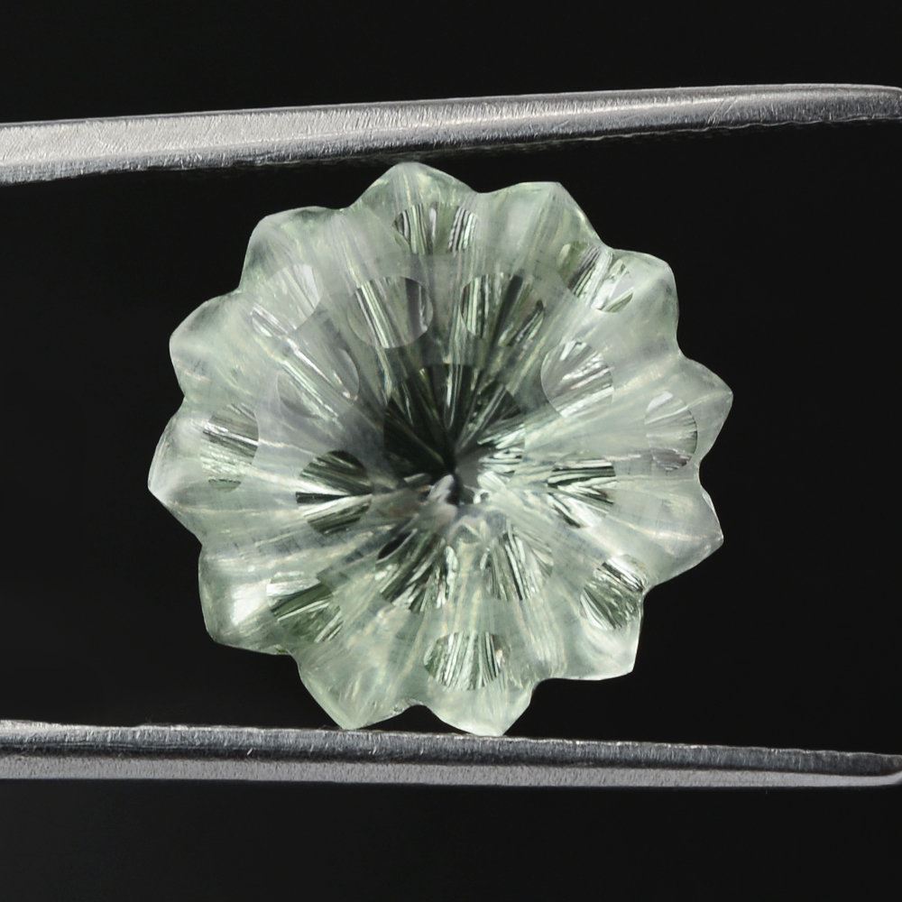 GREEN AMETHYST UMBRELLA ROUND 14MM 8.84 Cts.