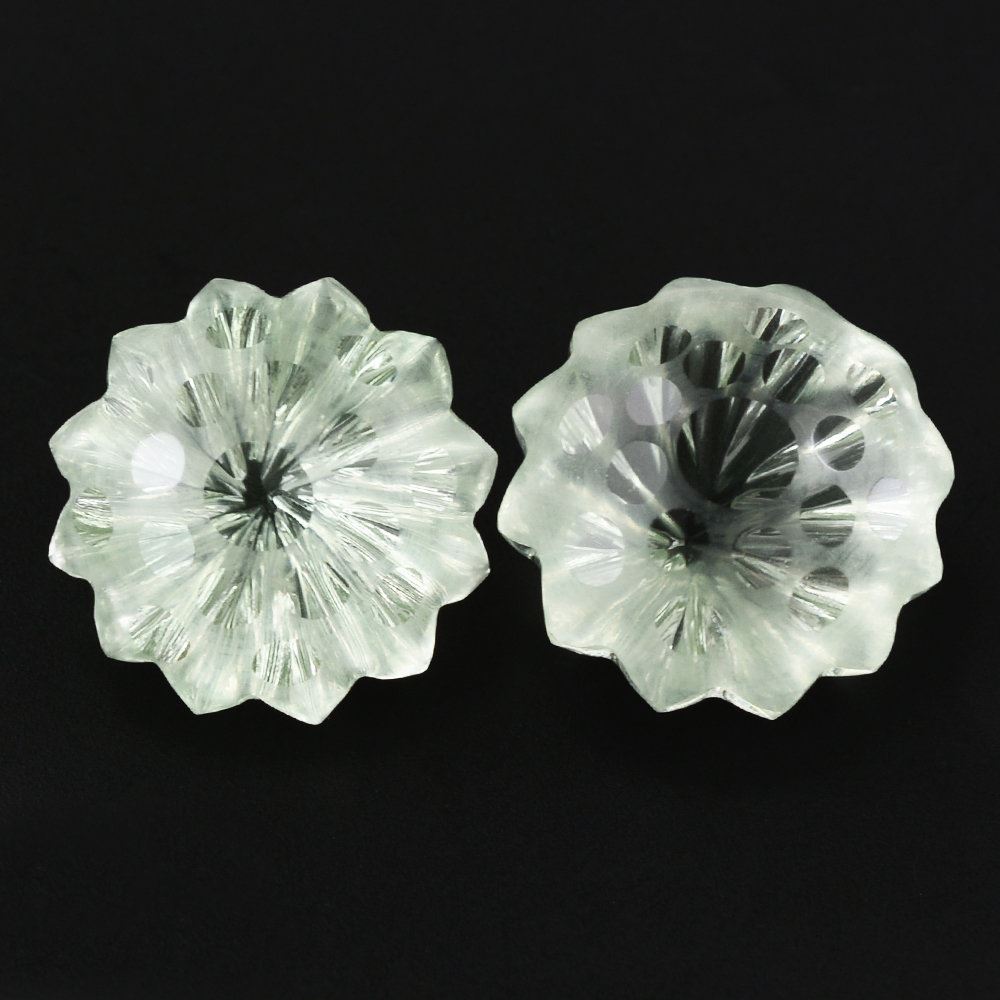 GREEN AMETHYST UMBRELLA ROUND 14MM 8.84 Cts.