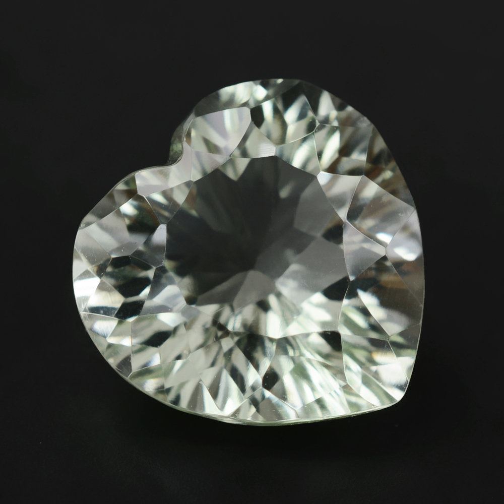 GREEN AMETHYST CONCAVE CUT HEARTS 12MM 5.60 Cts.
