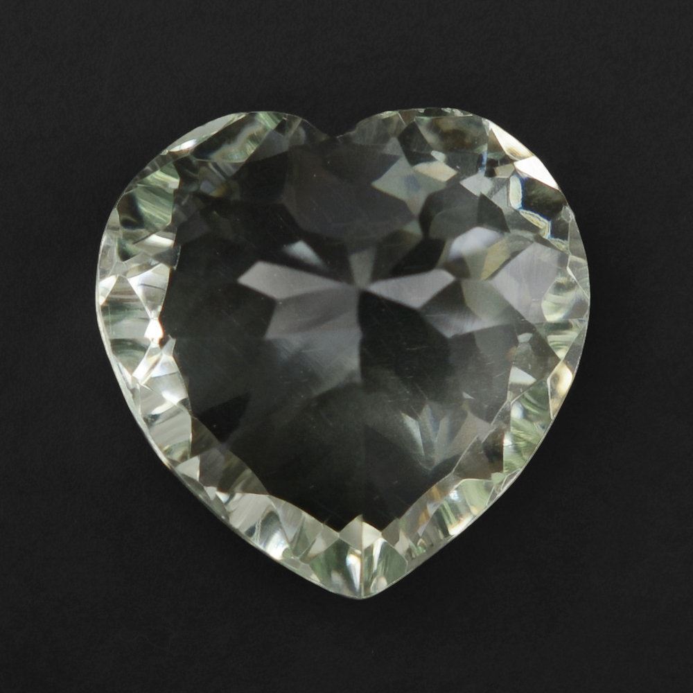 GREEN AMETHYST CONCAVE CUT HEARTS 12MM 5.60 Cts.