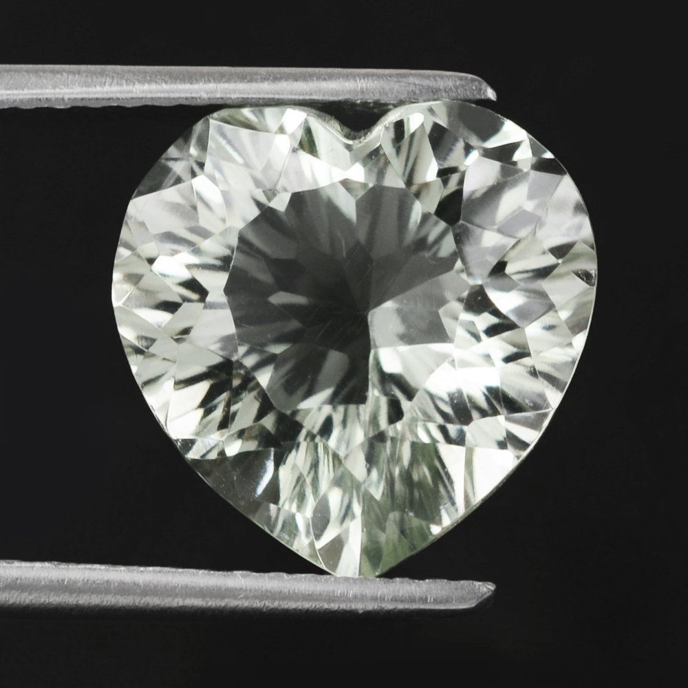 GREEN AMETHYST CONCAVE CUT HEARTS 12MM 5.60 Cts.