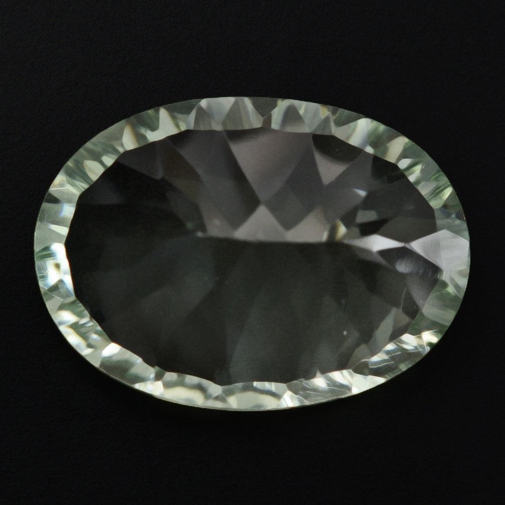 GREEN AMETHYST CONCAVE CUT OVAL 18X13MM 11.10 Cts.