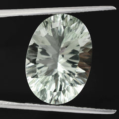 GREEN AMETHYST CONCAVE CUT OVAL 18X13MM 11.10 Cts.