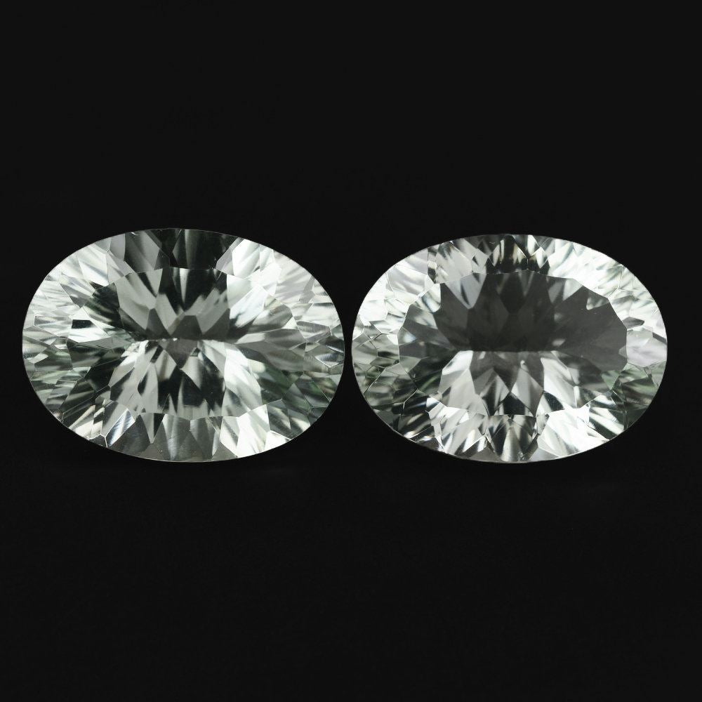 GREEN AMETHYST CONCAVE CUT OVAL 18X13MM 11.10 Cts.