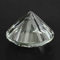 GREEN AMETHYST CONCAVE STRAIGHT FACETED ROUND 14MM 8.78 Cts.