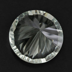 GREEN AMETHYST CONCAVE STRAIGHT FACETED ROUND 14MM 8.78 Cts.