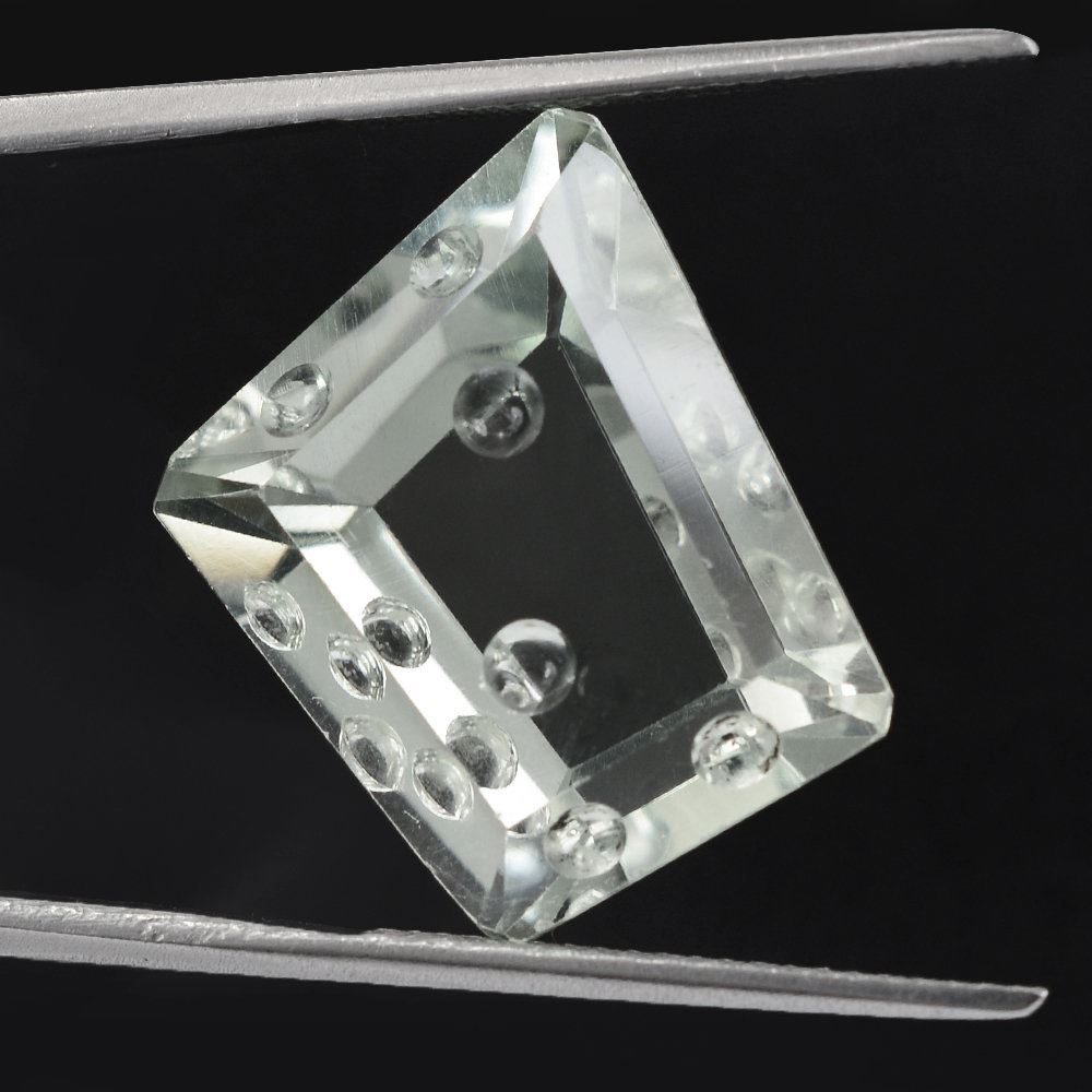 GREEN AMETHYST CHEESE CUT 19X16.50 - 15.50X13MM 16.28 Cts.