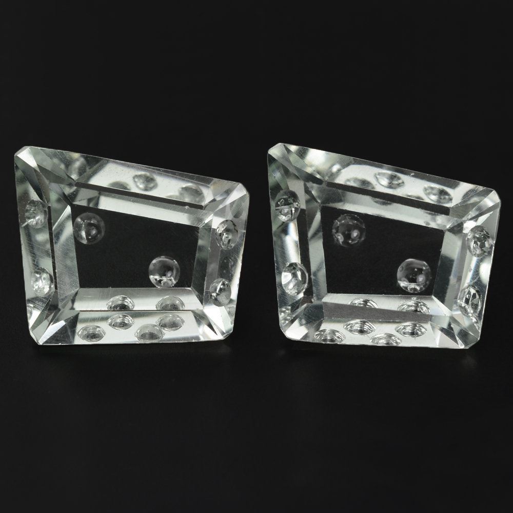 GREEN AMETHYST CHEESE CUT 19X16.50 - 15.50X13MM 16.28 Cts.