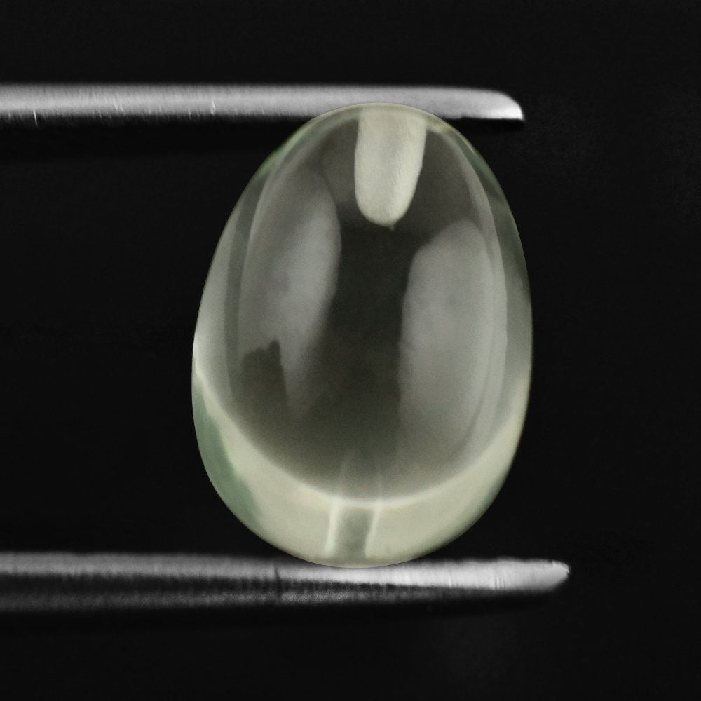 GREEN AMETHYST PLAIN EGGS (HALF DRILL) 10X7MM 2.02 Cts.