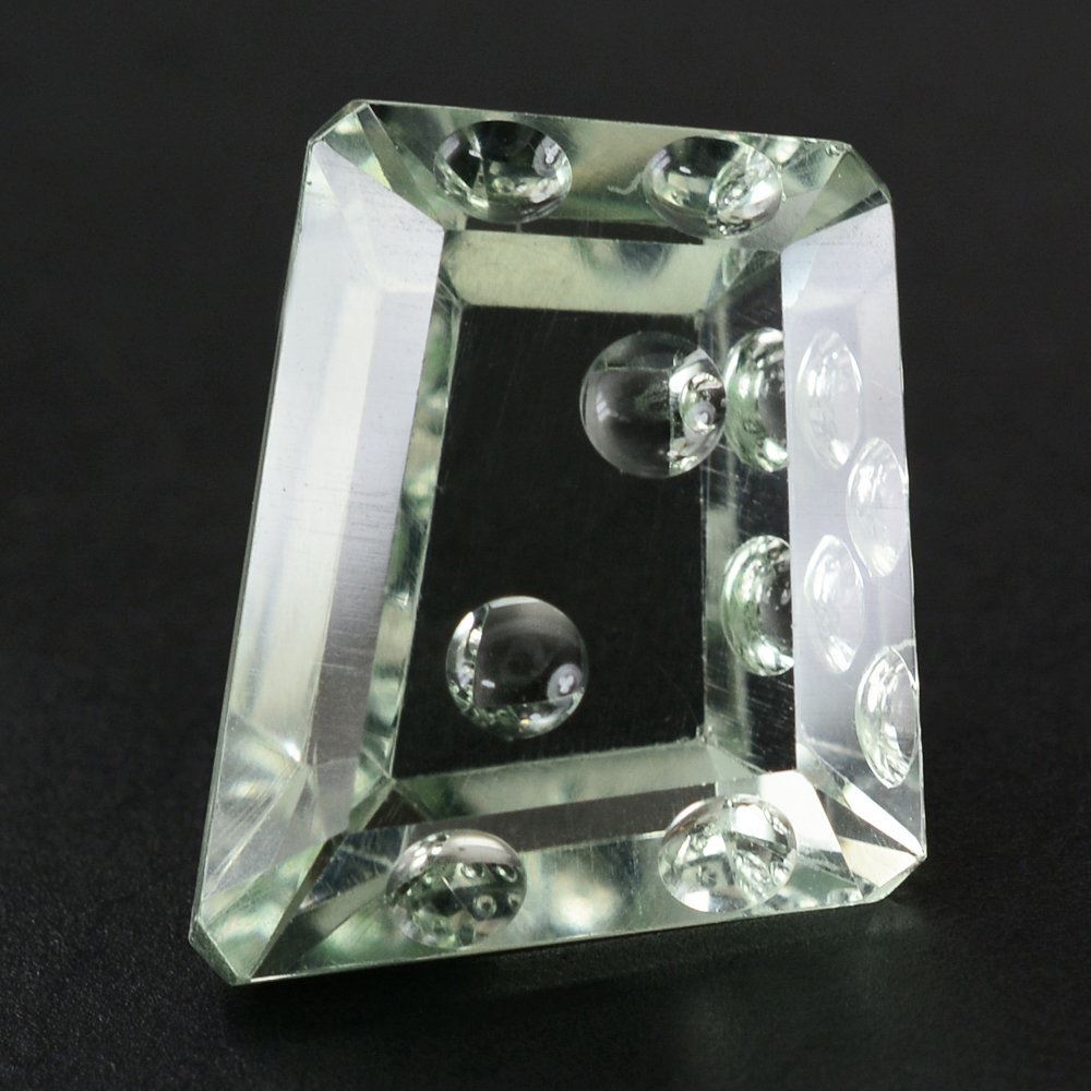 GREEN AMETHYST CHEESE CUT 15X13-12.50X10MM 8.69 Cts.