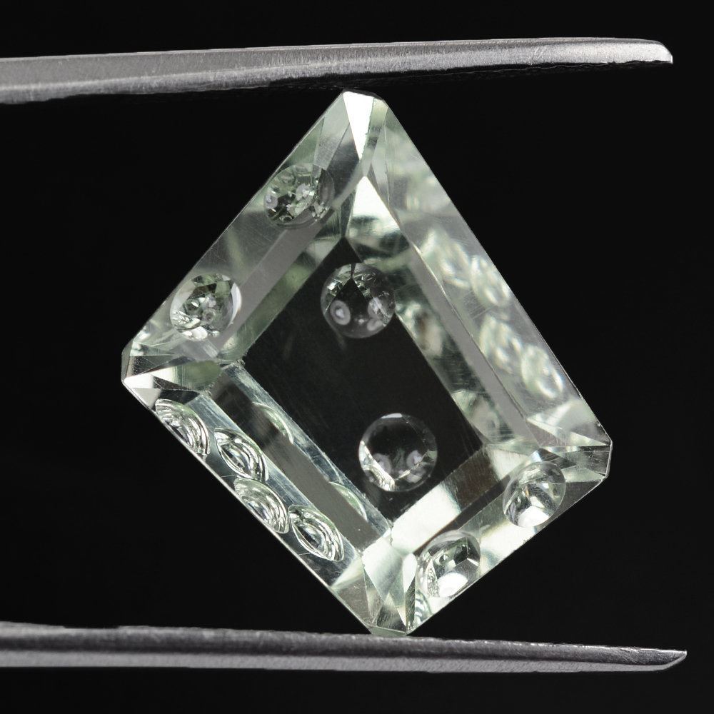 GREEN AMETHYST CHEESE CUT 15X13-12.50X10MM 8.69 Cts.