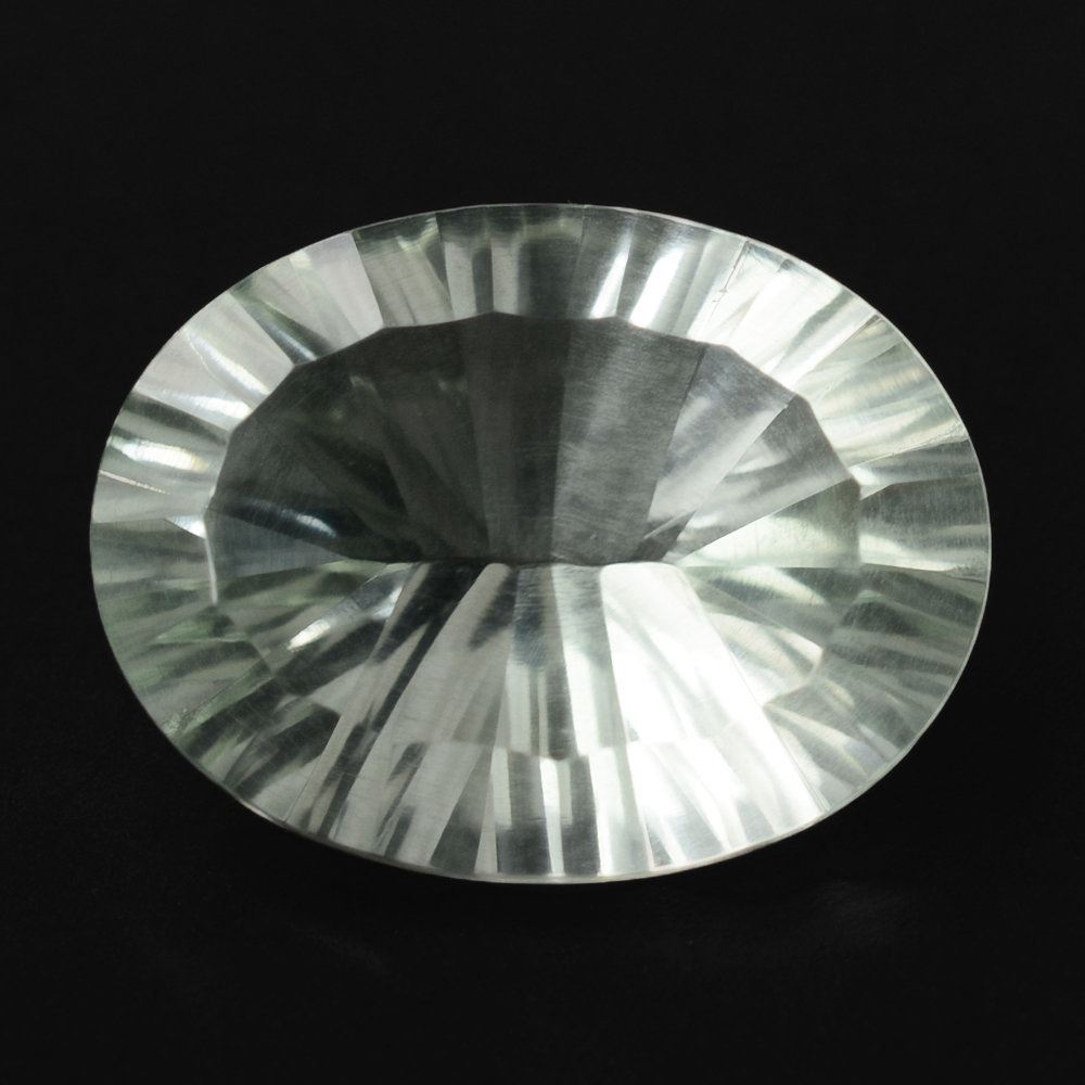GREEN AMETHYST CONCAVE CUT OVAL 16X12MM 7.65 Cts.