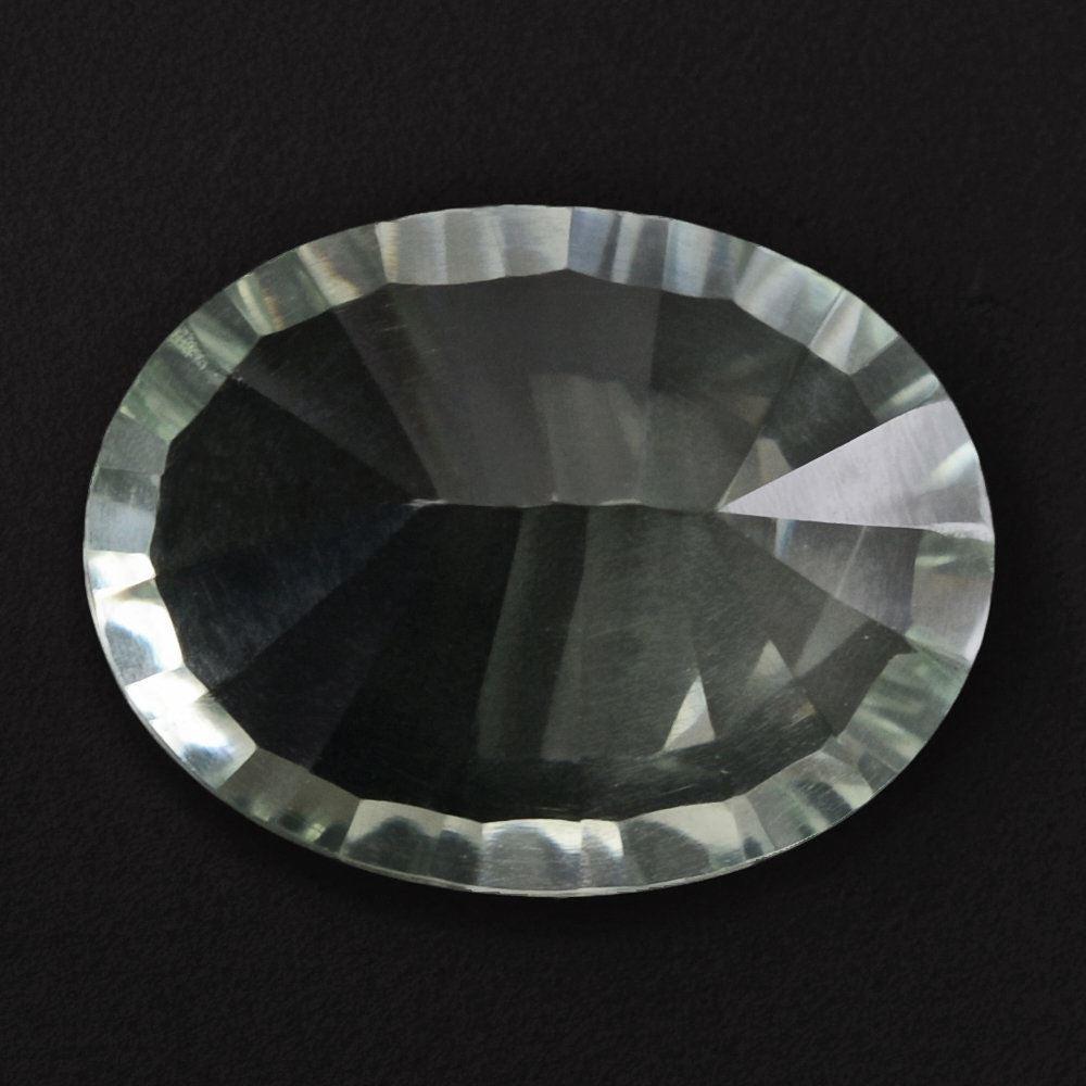 GREEN AMETHYST CONCAVE CUT OVAL 16X12MM 7.65 Cts.