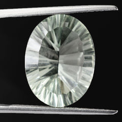 GREEN AMETHYST CONCAVE CUT OVAL 16X12MM 7.65 Cts.