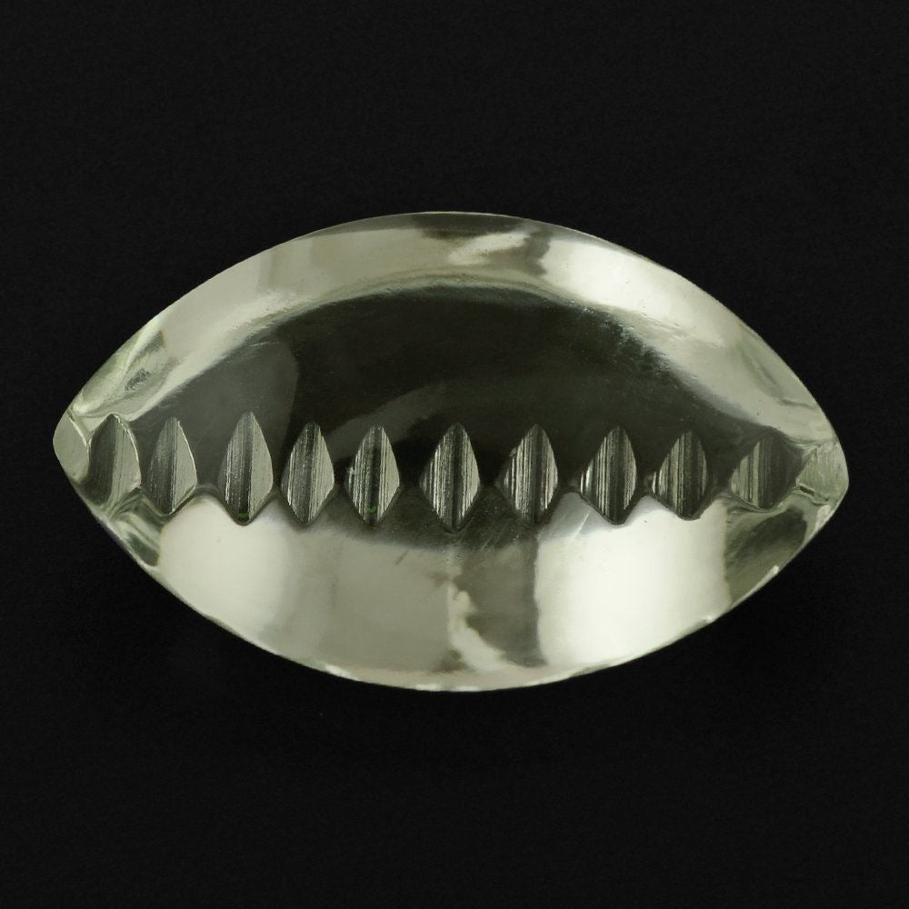 GREEN AMETHYST BUFFTOP ZIP CUT BACK MARQUISE 20X12MM 11.09 Cts.