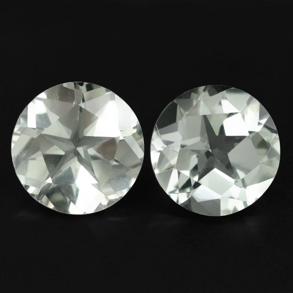 GREEN AMETHYST PENTAGON ROUND WITH STAR CUT BACK 15MM 11.05 Cts.