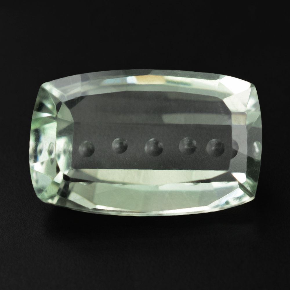 GREEN AMETHYST BUBBLE LINE CUSHION 16X10MM 7.28 Cts.