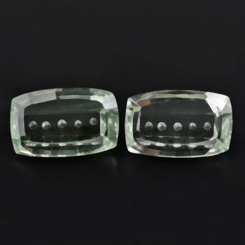 GREEN AMETHYST BUBBLE LINE CUSHION 16X10MM 7.28 Cts.