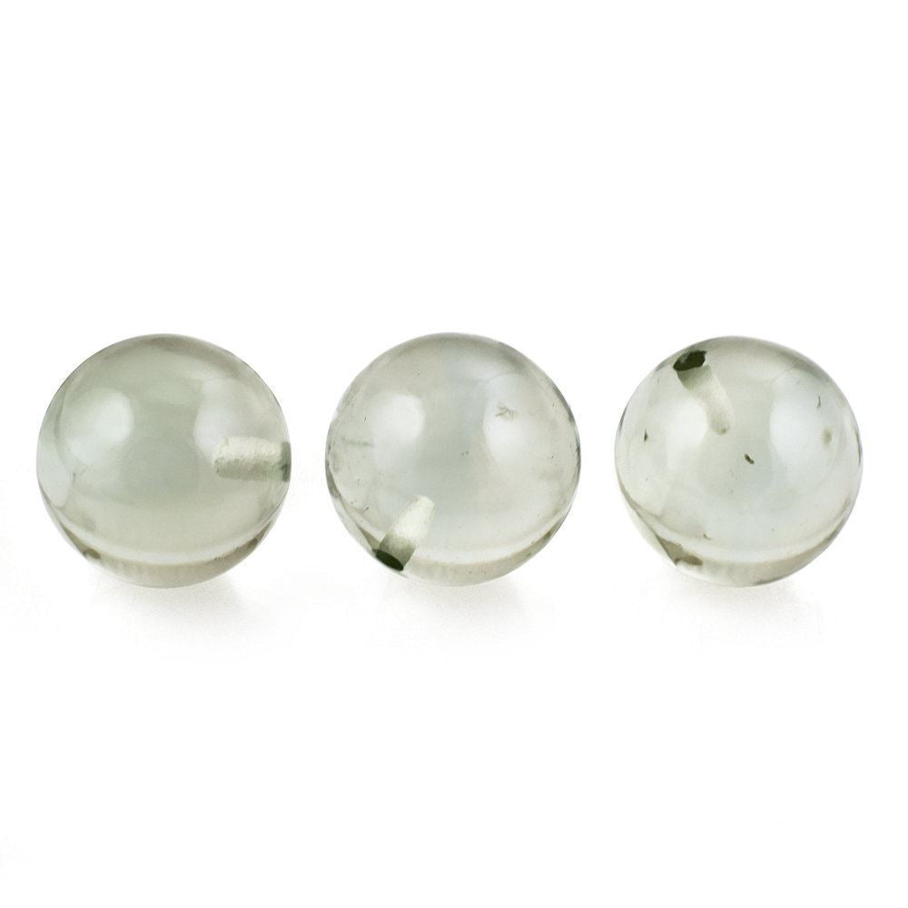 GREEN AMETHYST PLAIN BALLS (HALF DRILL) 12MM 12.27 Cts.