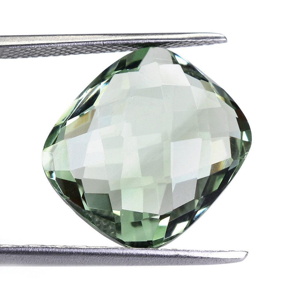 GREEN AMETHYST BRIOLETTE CUSHION 16X14MM 11.15 Cts.