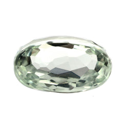 GREEN AMETHYST IRREGULAR FACETED OVAL CAB (HIGH DOME) 10.50X6MM 3.52 Cts.