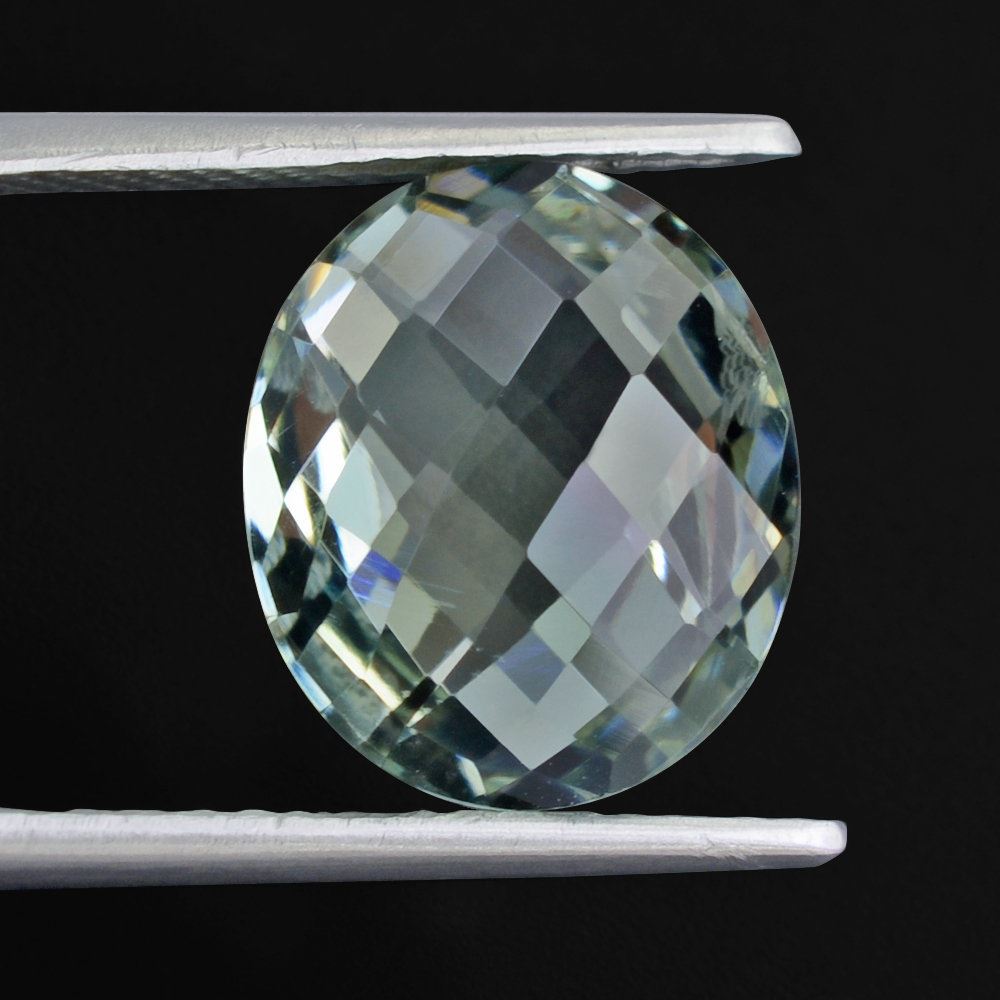 GREEN AMETHYST BRIOLETTE OVAL 14X12MM 7.10 Cts.