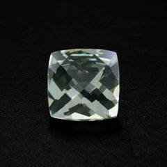GREEN AMETHYST CHECKER CUT  CUSHION 6MM 0.91 Cts.