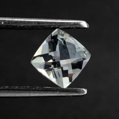 GREEN AMETHYST CHECKER CUT  CUSHION 6MM 0.91 Cts.