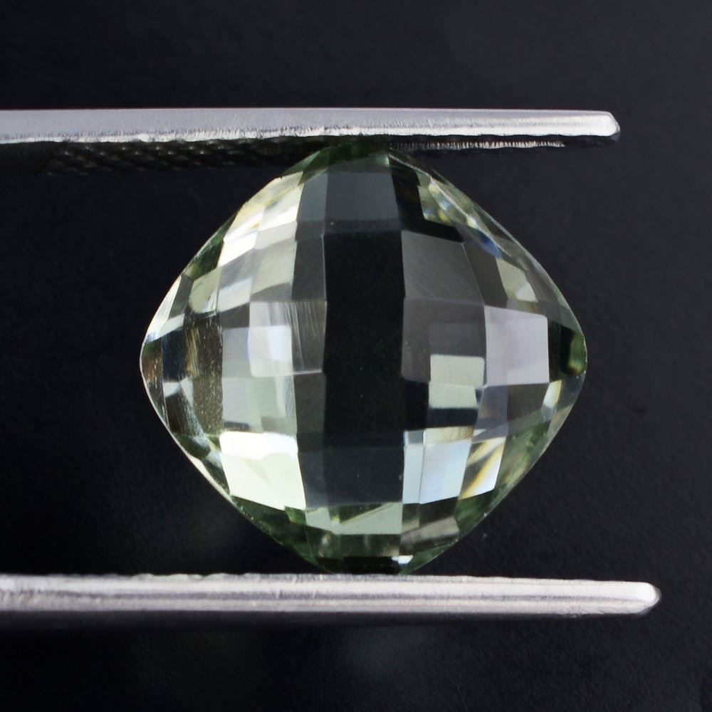 GREEN AMETHYST BRIOLETTE CUSHION 12MM 5.94 Cts.