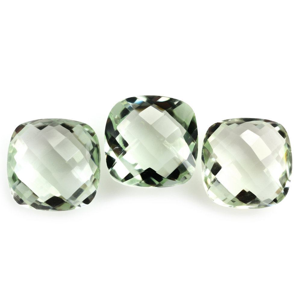 GREEN AMETHYST BRIOLETTE CUSHION 12MM 5.94 Cts.
