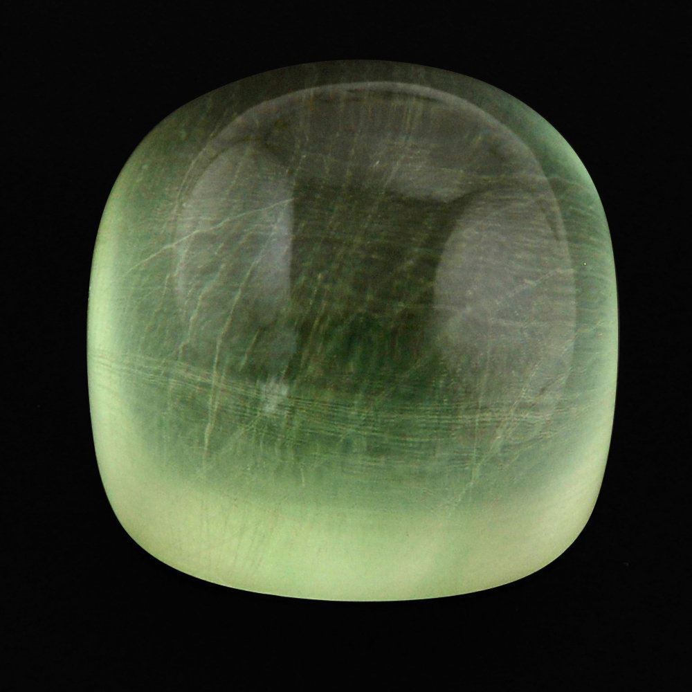 GREEN AMETHYST CUSHION CAB (SUPER) (FROSTED BOTTOM) 13MM 12.33 Cts.