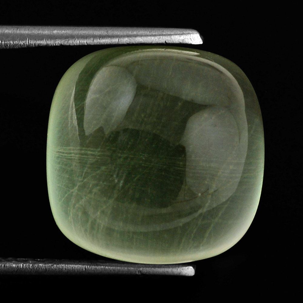 GREEN AMETHYST CUSHION CAB (SUPER) (FROSTED BOTTOM) 13MM 12.33 Cts.
