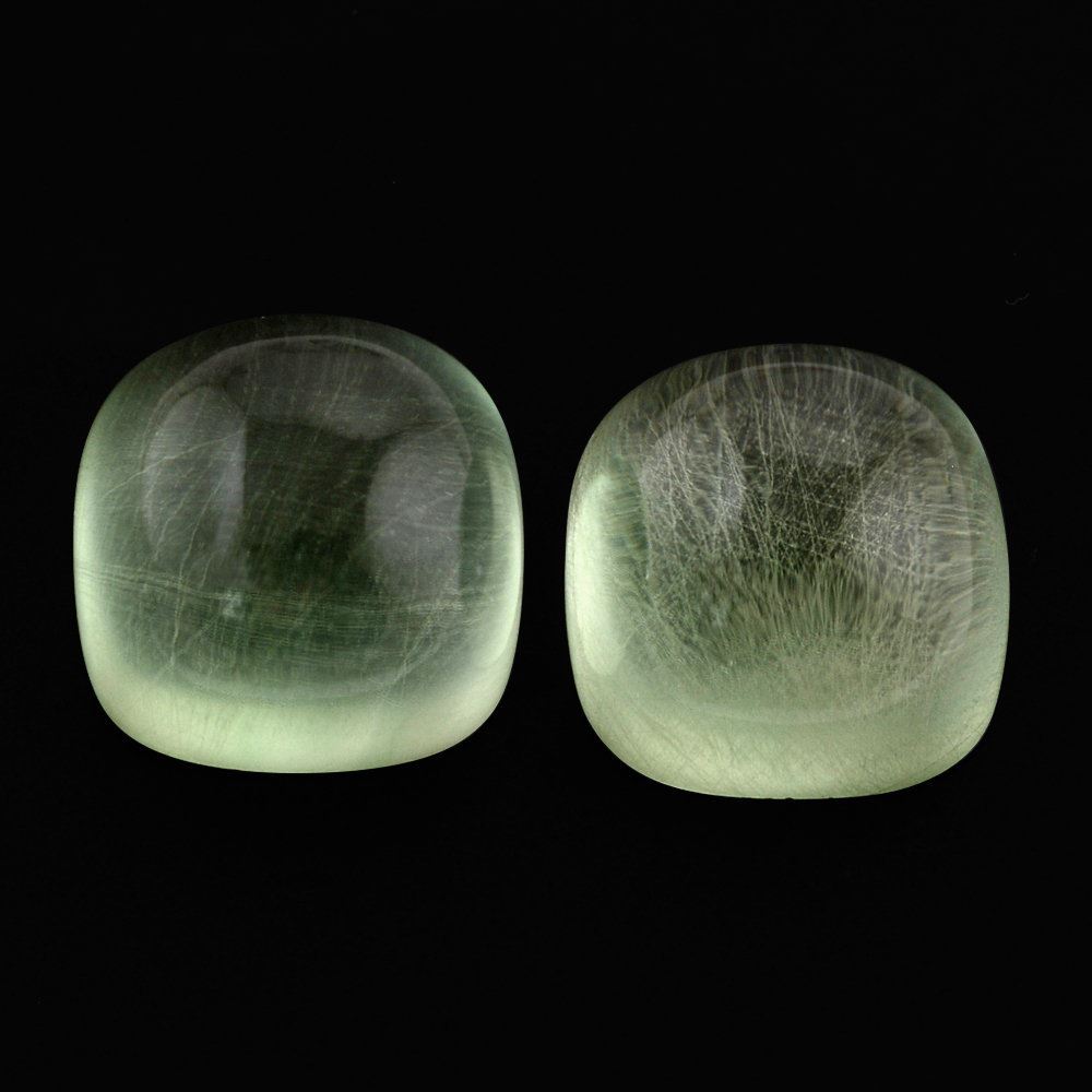 GREEN AMETHYST CUSHION CAB (SUPER) (FROSTED BOTTOM) 13MM 12.33 Cts.