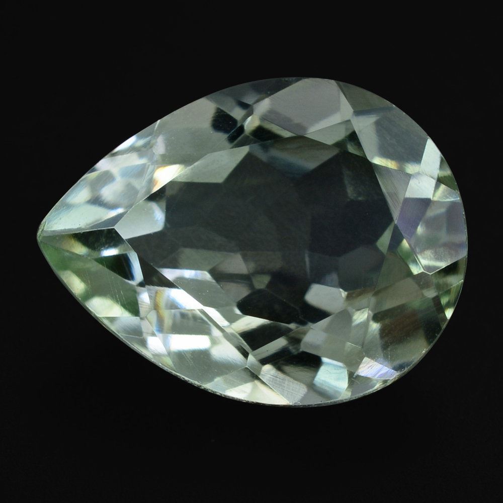 GREEN AMETHYST CUT PEAR 14X11MM 5.11 Cts.