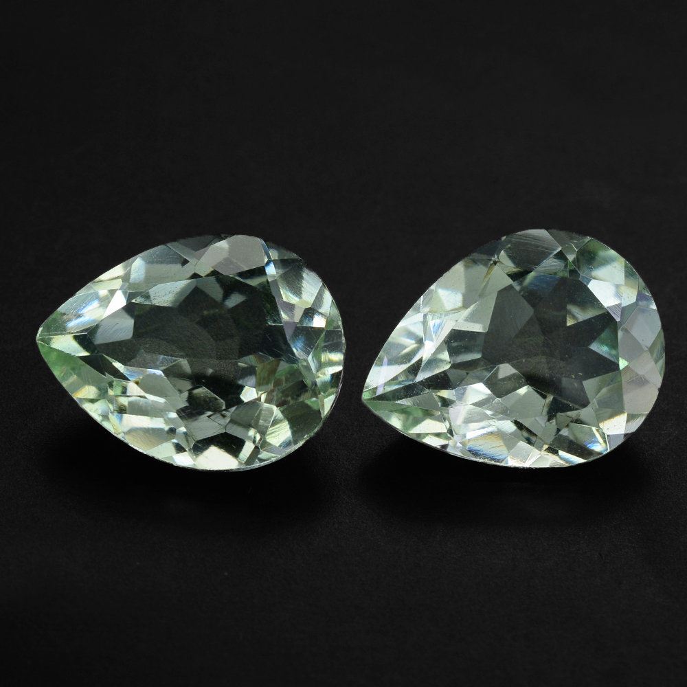 GREEN AMETHYST CUT PEAR 14X11MM 5.11 Cts.