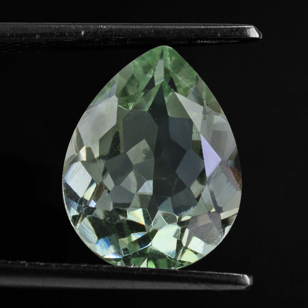 GREEN AMETHYST CUT PEAR 14X11MM 5.11 Cts.