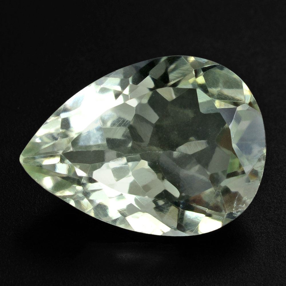 GREEN AMETHYST CUT PEAR 14X10MM 4.52 Cts.