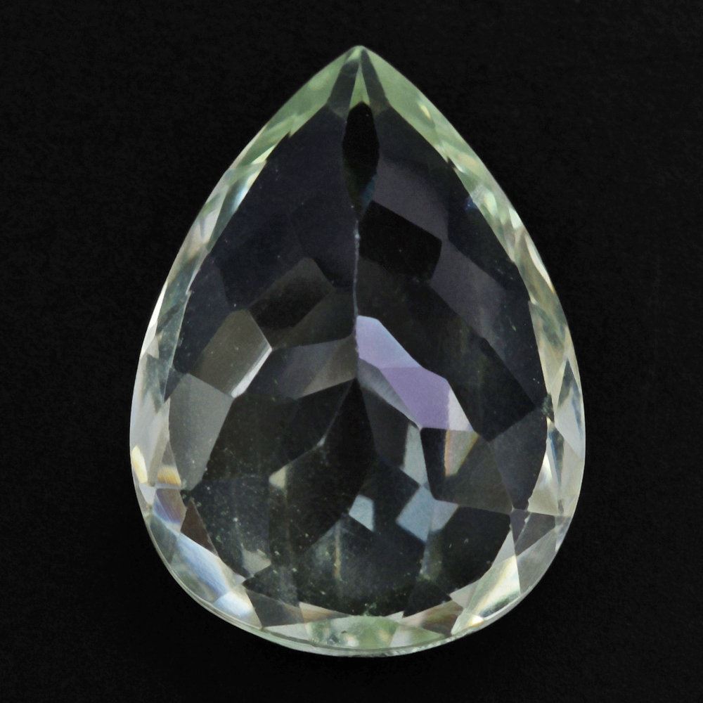 GREEN AMETHYST CUT PEAR 14X10MM 4.52 Cts.