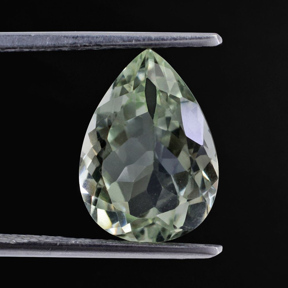 GREEN AMETHYST CUT PEAR 14X10MM 4.52 Cts.
