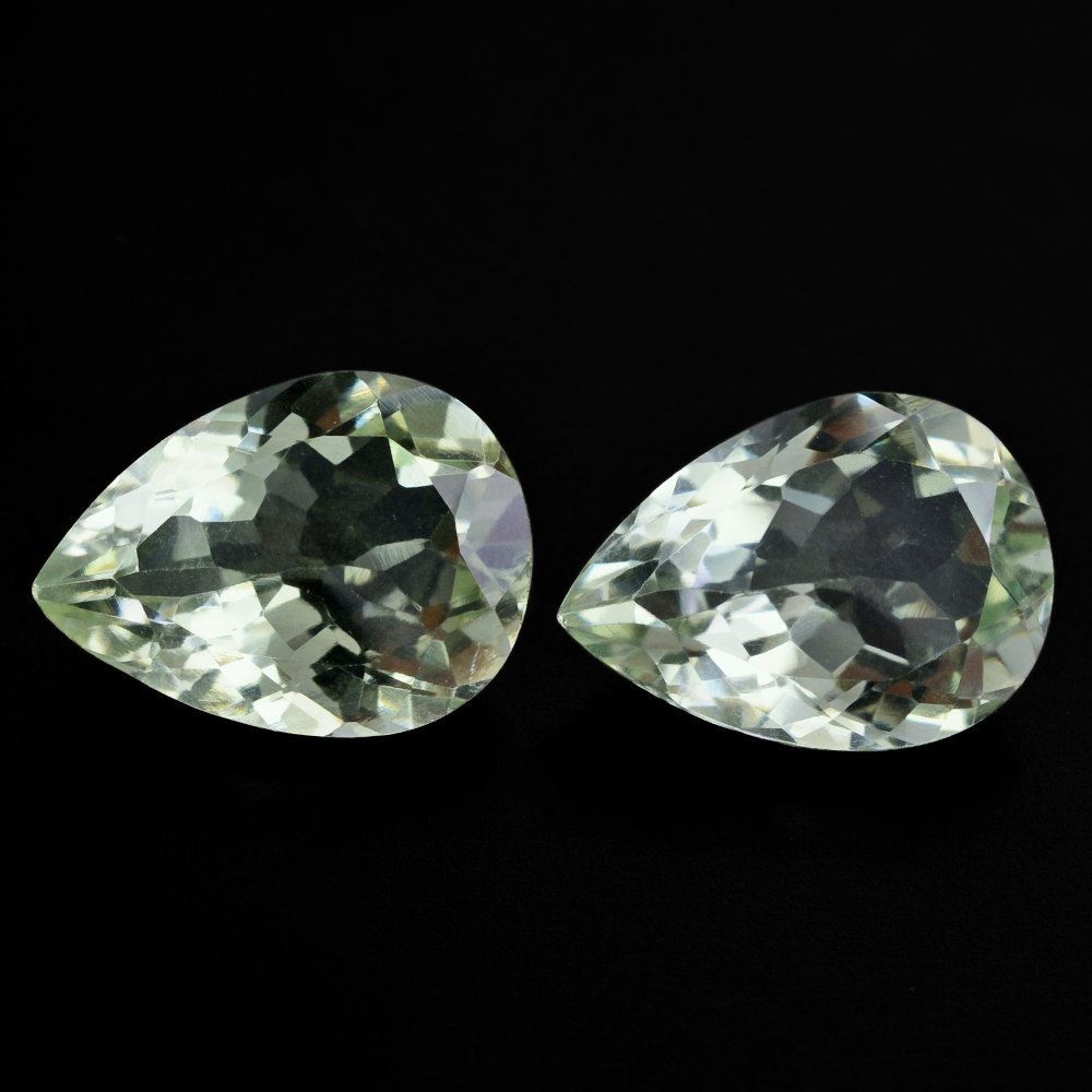 GREEN AMETHYST CUT PEAR 14X10MM 4.52 Cts.