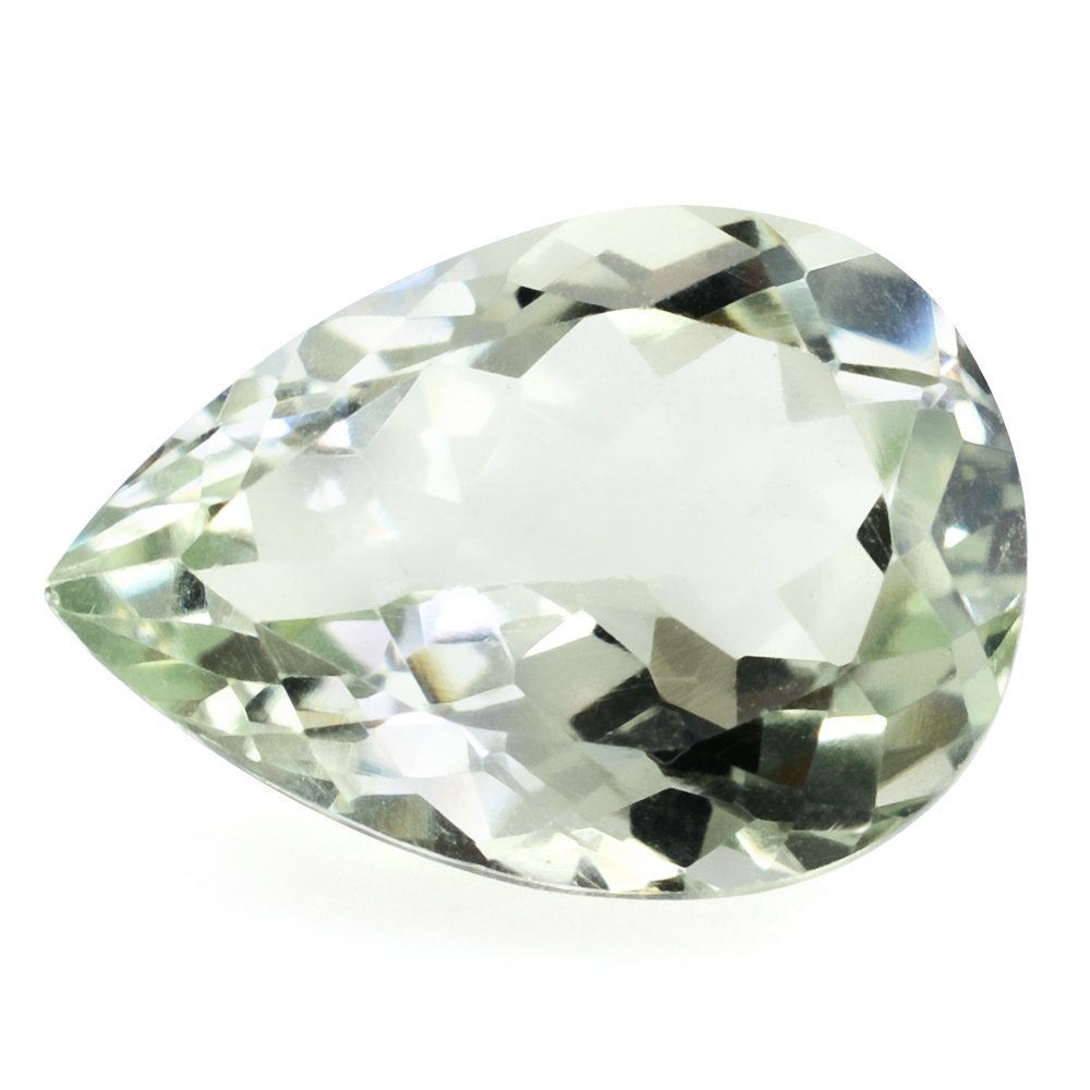 GREEN AMETHYST CUT PEAR 14X10MM 4.52 Cts.