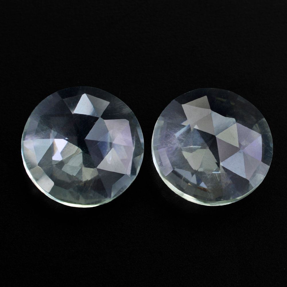 GREEN AMETHYST ROSE CUT BRIOLETTE ROUND 10MM 2.60 Cts.