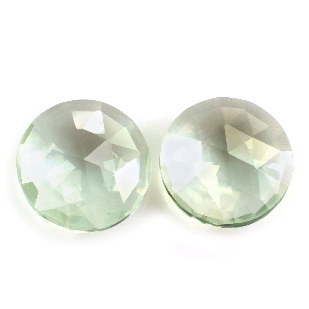 GREEN AMETHYST ROSE CUT BRIOLETTE ROUND 10MM 2.60 Cts.