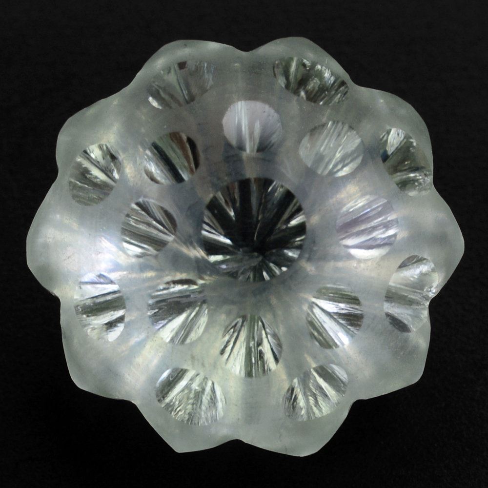 GREEN AMETHYST UMBRELLA ROUND 14MM 9.15 Cts.