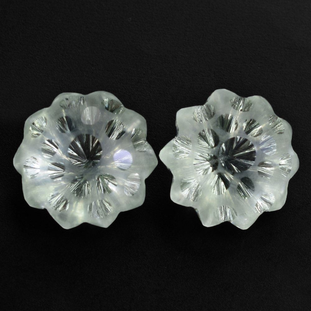 GREEN AMETHYST UMBRELLA ROUND 14MM 9.15 Cts.