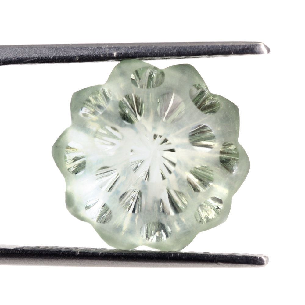 GREEN AMETHYST UMBRELLA ROUND 14MM 9.15 Cts.