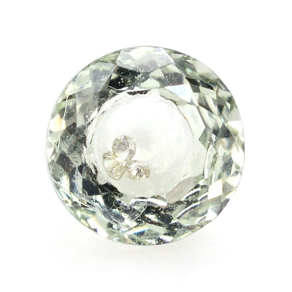 GREEN AMETHYST CUT ROUND 7MM (WITH INSIDE DIAMOND) 1.23 Cts.
