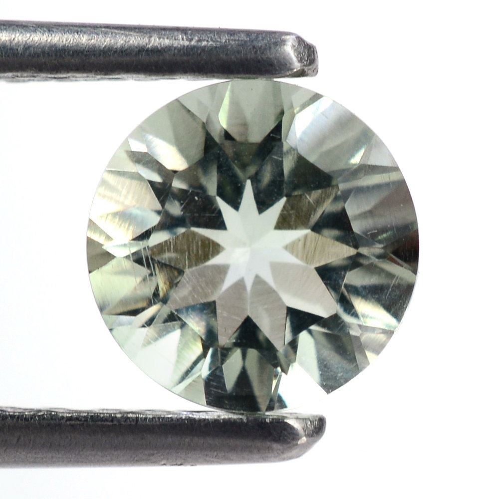 GREEN AMETHYST CONCAVE CUT ROUND 6.50MM 0.91 Cts.